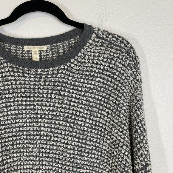 Eileen Fisher Sweater Womens Small Textured Knit Pullover Organic Cotton - Picture 3 of 7